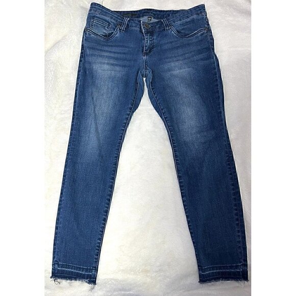 KUT FROM THE KLOTH Ankle Skinny Frayed Hem Blue Jeans Women’s Size 6 - Picture 7 of 16